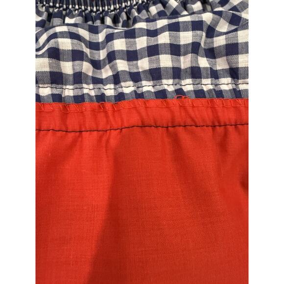 Red White & Blue Gingham Tiered Maxi Skirt Handmade Lace Prairie Cottagecore - Picture 7 of 9